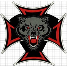 Nášivka Kríž + vlk /v